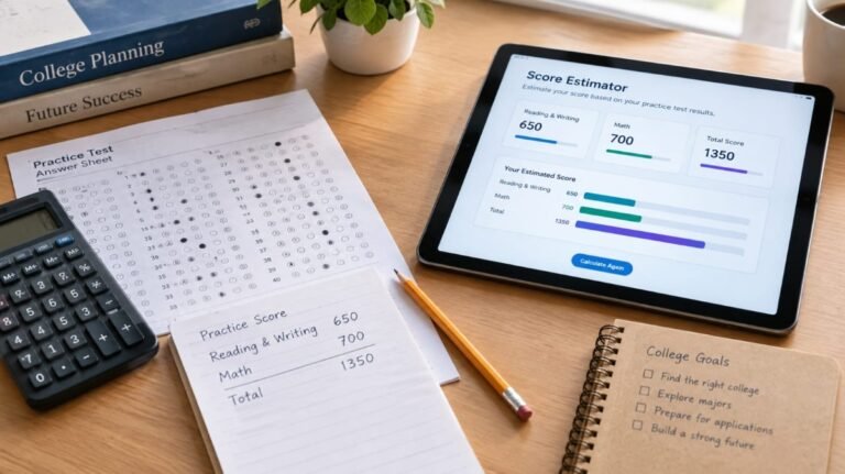 SAT score calculator with practice test score calculation